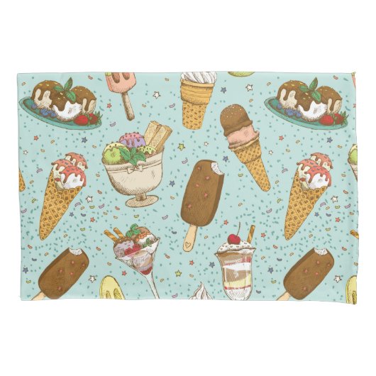 Eiskremmuster Kissenbezug (Vorderseite-Links)