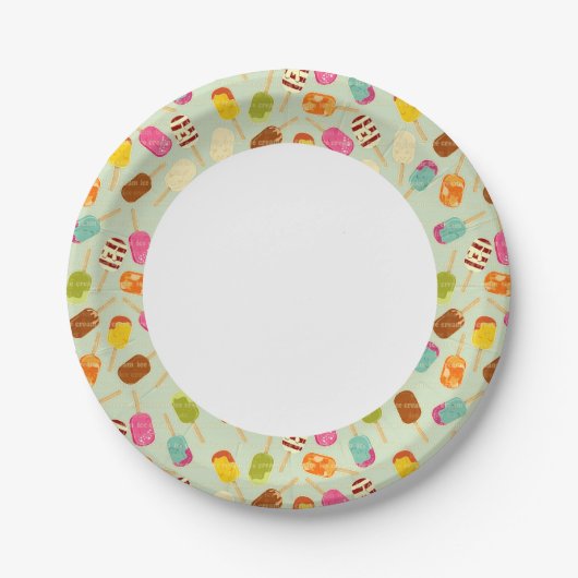 Eiskremmuster Pappteller (Vorderseite)