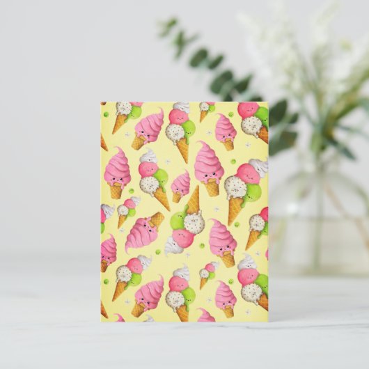 Eiskremmuster Postkarte (Stehend Vorderseite)