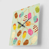 Eiskremmuster Quadratische Wanduhr (Winkel)