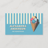 Eiskremsaal - gestreift und Vintag Visitenkarte (Vorderseite)