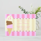 Eiskremshoppe Einladung (Stehend Vorderseite)