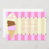 Eiskremshoppe Einladung (Vorne/Hinten)