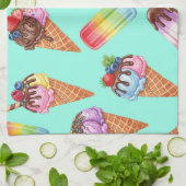 Eiskremsortiment von Natasha Us Geschirrtuch (Gefaltet)