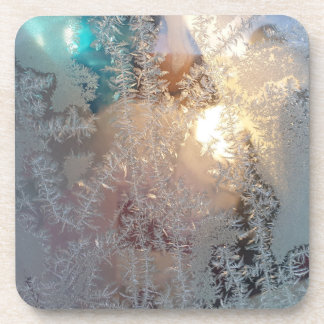 Eiskristall-Fensternaturmuster Getränkeuntersetzer
