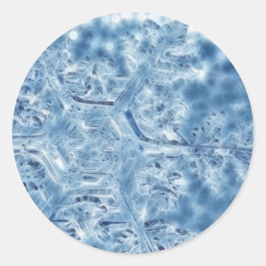 Eiskristall Fraktal Snowflake Runder Aufkleber (Vorderseite)