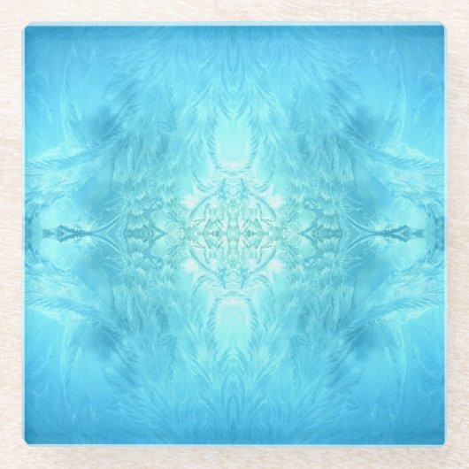 Eiskristall Glasuntersetzer (Vorderseite)