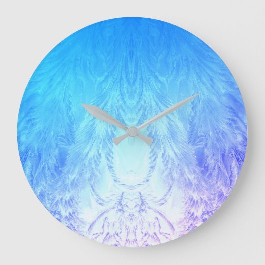 Eiskristall Große Wanduhr (Vorderseite)