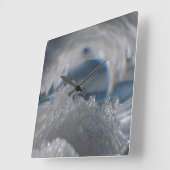 Eiskristall-Wiedergabe-Verzerrungs-Uhr, Schnee, Quadratische Wanduhr (Winkel)