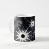 Eiskristallmuster auf Schwarz Kaffeetasse (Vorderseite Links)