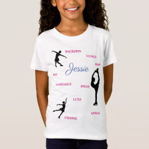Eiskunstlauf-Fähigkeiten-Typografie-T-Shirt mit Na T-Shirt
