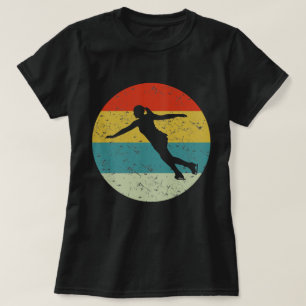 Eiskunstlauf Retro Vintage Silhouette 70er T-Shirt
