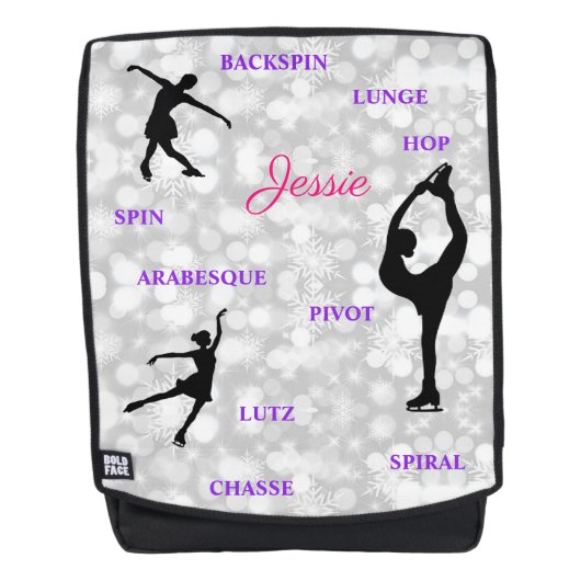 Eiskunstlauf-Typografie-Rucksack Rucksack (Vorderseite)