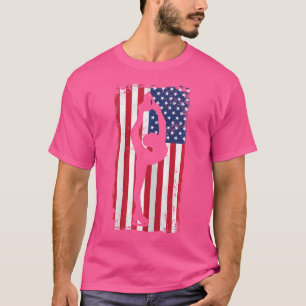 Eiskunstlauf USA-Flagge Silhouette Mädchen Eislauf T-Shirt