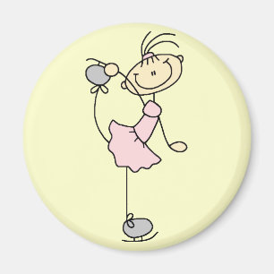Eiskunstläuferin im rosa Kleid T-Shirts und Gesche Magnet