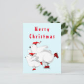 Eislauf-Bären-Weihnachtskarten Postkarte (Stehend Vorderseite)