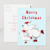 Eislauf-Bären-Weihnachtskarten Postkarte (Vorne/Hinten)