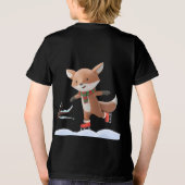 Eislauf-Cartoon-Fuchs Tri-Blend Shirt (Rückseite)