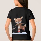 Eislauf-Cartoon-Fuchs Tri-Blend Shirt (Rückseite)