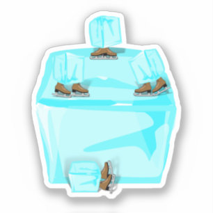 Eislauf Eiswürfel Aufkleber