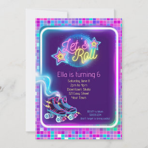 Eislauf-Glow-Party-Einladung Einladung