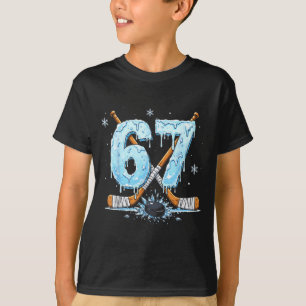 Eislauf-Liebhaber Nummer Sechs 7 Tropfen Hockey 6  T-Shirt