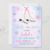 Eislauf-Mädchen-Geburtstag Einladung (Vorderseite)