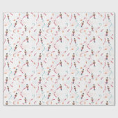 Eislauf Nussknacker Bänder Geschenkpapier (Flach)