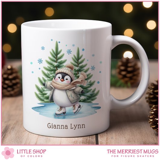 Eislauf Pinguin Personalisiert Kaffeetasse