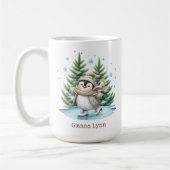 Eislauf Pinguin Personalisiert Kaffeetasse (Links)