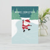 Eislauf-Weihnachtsmann - Nicht-Foto-Weihnachtskart Feiertagskarte (Stehend Vorderseite)