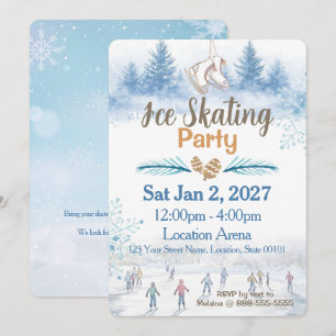 Eislauf-Winterparty-Einladung Einladung