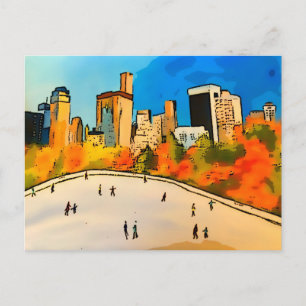 Eislaufbahn Central Park New York Postkarte