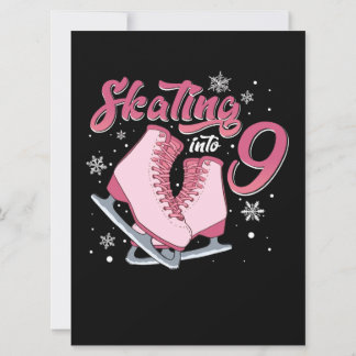 Eislaufen 9. Geburtstag Mädchen 9 Jahre alt Karte