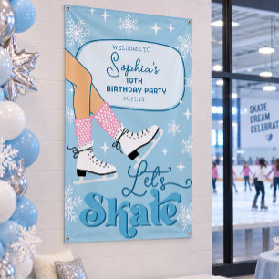 Eislaufen Geburtstag Winter Schlittschuhparty Will Banner