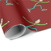 Eislaufen Geschenkpapier (Rolleneckpunkt)