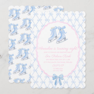 Eislaufen Party Schlittschuhe im Preppy-Stil Einladung