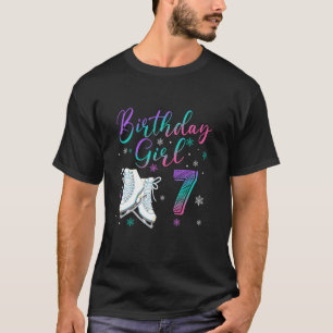 Eislaufen Rollende 7 Jährige zum 7. Geburtstag Mäd T-Shirt