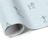 Eislaufende Fantasiefiguren Hellblaues Geschenkpap Geschenkpapier (Rolleneckpunkt)