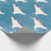 Eislaufender Eisbär Geschenkpapier (Ecke)