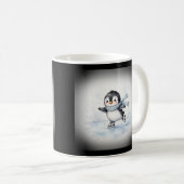 Eislaufender Pinguin Kaffeetasse (VorderseiteRechts)