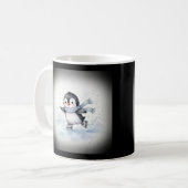 Eislaufender Pinguin Kaffeetasse (Vorderseite Links)
