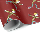 Eislaufender Stickman Geschenkpapier (Rolleneckpunkt)