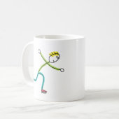 Eislaufender Stickman Kaffeetasse (Vorderseite Links)