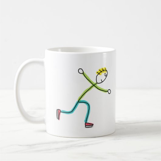 Eislaufender Stickman Kaffeetasse (Links)