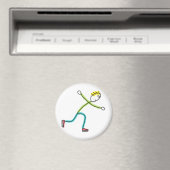 Eislaufender Stickman Magnet (In Situ (Geschirrspüler))
