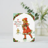 Eislaufendes Kind Postkarte (Stehend Vorderseite)