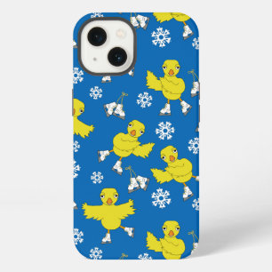 Eislaufendes Küken Schneeflockenmuster iPhone 13 Hülle