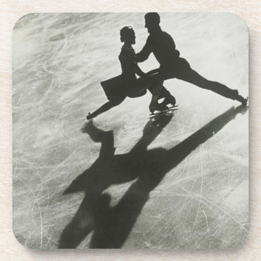 Eislaufendes Paar Getränkeuntersetzer (Vorderseite)