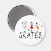 Eisläufer-Mädchen-Magnet Magnet (Vorderseite/Rückseite)